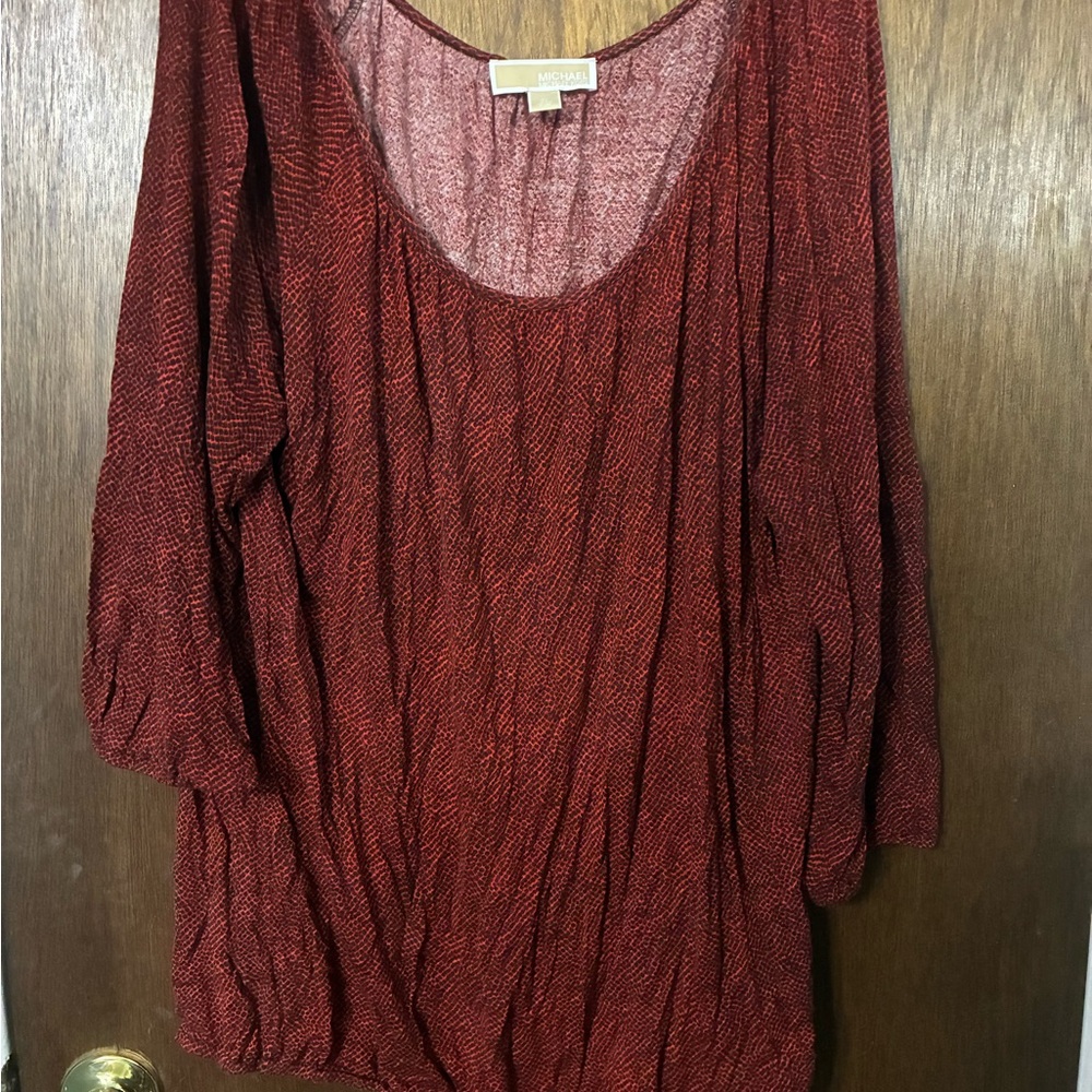 Michael Kors Burnt Orange Scoop-Neck Tunic